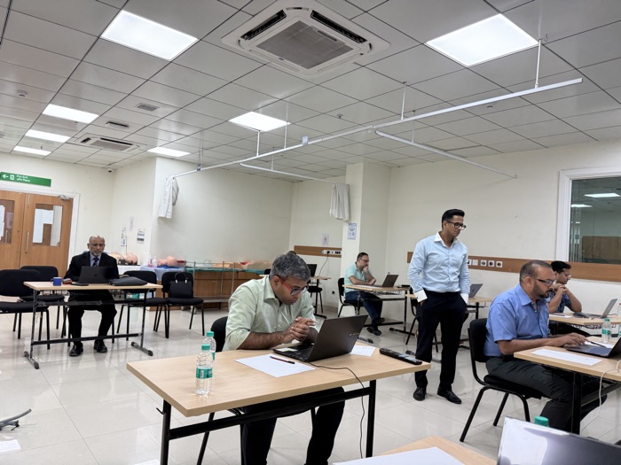 Candidates taking the written examination at the inaugural ABTS Examination